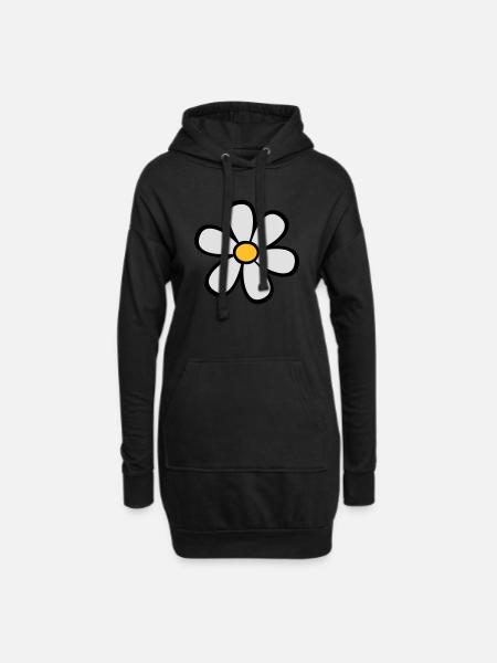 Marguerites - Sweat-shirt à capuche long Femme - noir