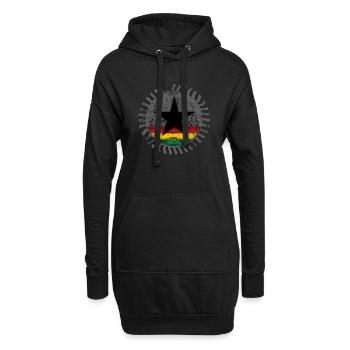 roots reggae star - Sweat-shirt à capuche long Femme - noir - Devant