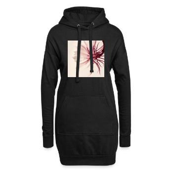 Fleur minimaliste aquarelle beige - Sweat-shirt à capuche long Femme - noir - Devant