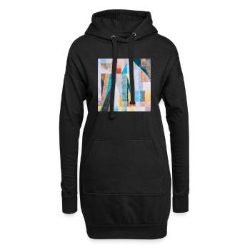 Abstraktes Geometrie Aquarell - Hoodie-Kleid - Schwarz - Vorne