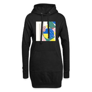 Retro Vintage Formen Abstrakt - Hoodie-Kleid - Schwarz - Vorne
