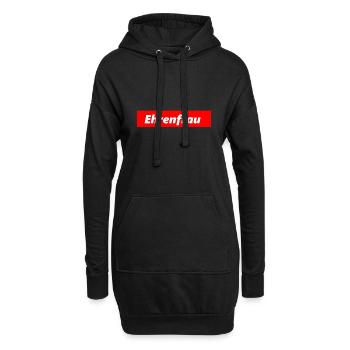 Ehrenfrau - Hoodie-Kleid - Schwarz - Vorne