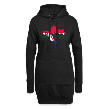 Kroatien - Hoodie-Kleid - Schwarz - Vorne
