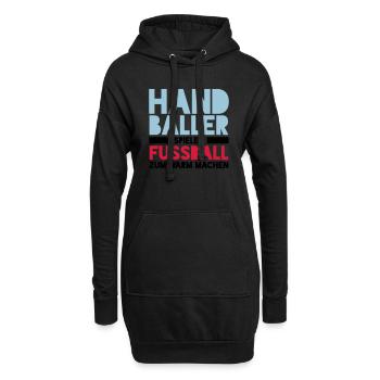 Handballer spielen Fussball zum Warm machen - Hoodie-Kleid - Schwarz - Vorne