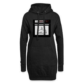 Braten in der Röhre (Schwangerschaft) - Hoodie-Kleid - Schwarz - Vorne