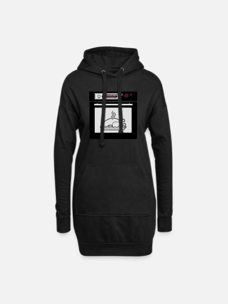 Braten in der Röhre (Schwangerschaft) - Hoodie-Kleid - Schwarz