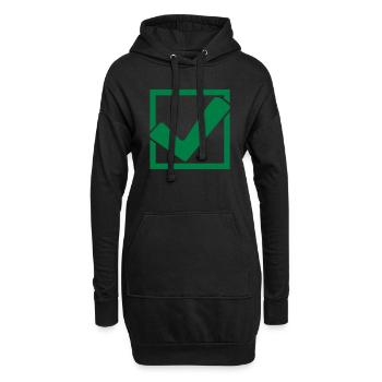 Viereckiges Haken Logo - Hoodie-Kleid - Schwarz - Vorne