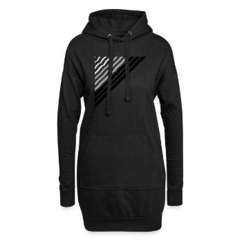 Triangular shape Many lines lines pattern - Hoodie Dress - black - Front