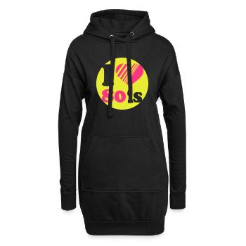 I Love 80 s - Sweat-shirt à capuche long Femme - noir - Devant