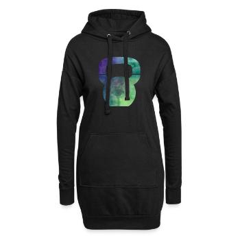 Kettlebell - Watercolor - Hoodie-Kleid - Schwarz - Vorne