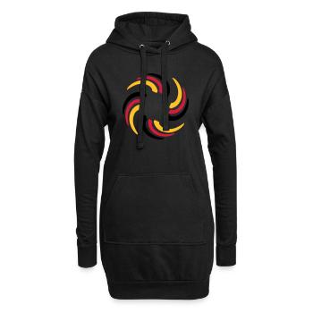 Schwarz Rot Gold Deutschland Kreis Flagge - Hoodie-Kleid - Schwarz - Vorne