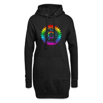 united we stand around the world color - Hoodie-Kleid - Schwarz - Vorne