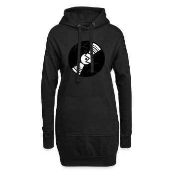 vinyls cassé logo de parti détruit - Sweat-shirt à capuche long Femme - noir - Devant