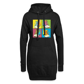 Andy Warhol Pop-Art Schuhe - Hoodie-Kleid - Schwarz - Vorne