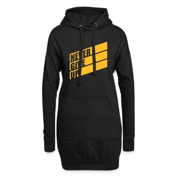 never give up gelbe balken logo design niemals auf - Hoodie-Kleid - Schwarz - Vorne