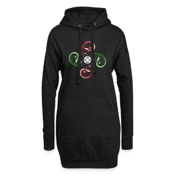 Croix Basque - Sweat-shirt à capuche long Femme - noir - Devant