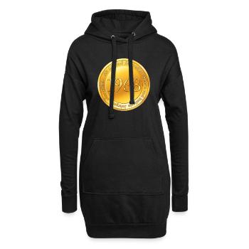 Goldmünze Goldmedaille Jahrgang 1968 - Hoodie-Kleid - Schwarz - Vorne