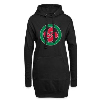 croix basque - lauburu 36 - Sweat-shirt à capuche long Femme - noir - Devant