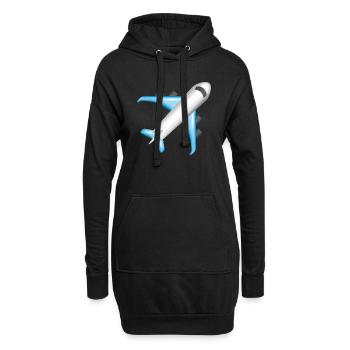 Smiley Plane - Hoodie-Kleid - Schwarz - Vorne