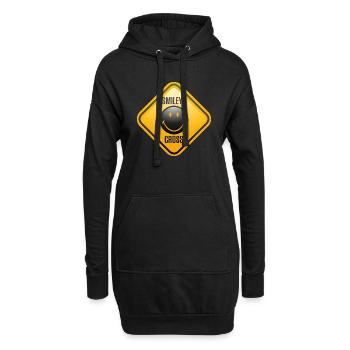 Smiley Shield Cross - Sweat-shirt à capuche long Femme - noir - Devant
