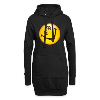 Smiley Glossy Crazy Happy - Sweat-shirt à capuche long Femme - noir - Devant