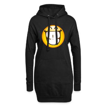 Smiley Glossy Happy Teeth - Sweat-shirt à capuche long Femme - noir - Devant