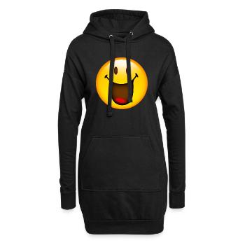 Smiley Glossy Happy - Sweat-shirt à capuche long Femme - noir - Devant