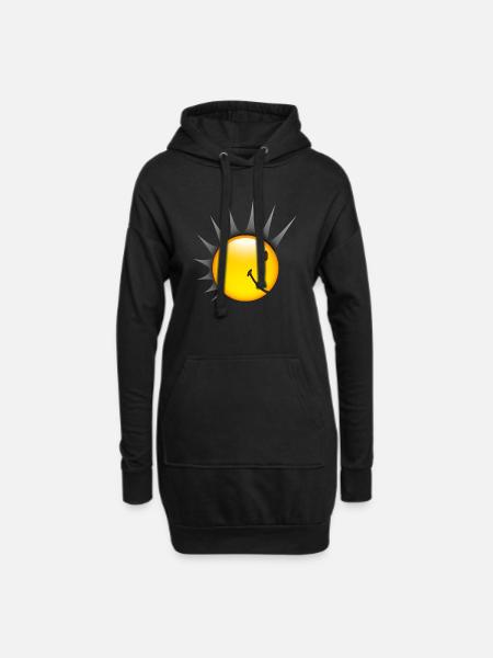 Smiley Punk Side - Hoodie-Kleid - Schwarz