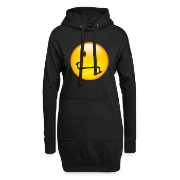 Smiley Indifferent - Sweat-shirt à capuche long Femme - noir - Devant
