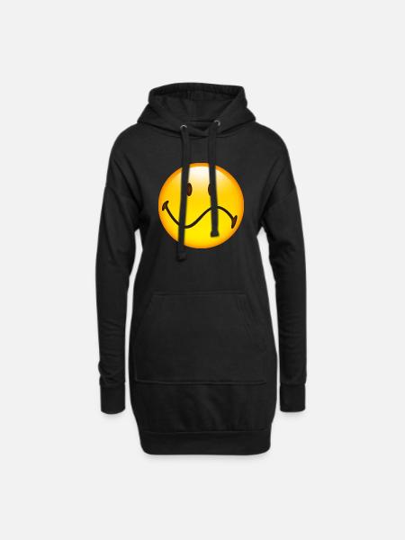 Smiley Indifferent - Hoodie Dress - black