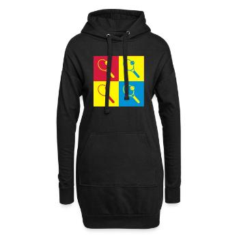 Tennis - Sport - Racket - Tennis Player - Tenis - Hoodie-Kleid - Schwarz - Vorne