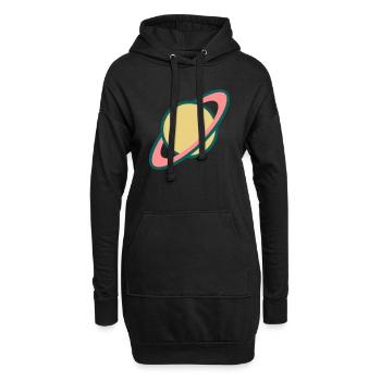 Planet Saturn (Cartoon) - Hoodie Dress - black - Front