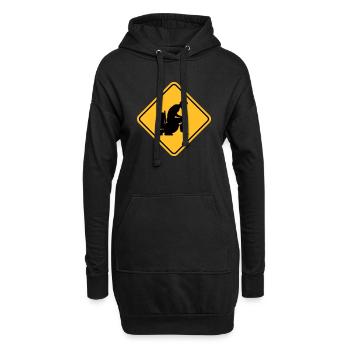 warnung verboten schild logo achtung vorsicht dang - Hoodie-Kleid - Schwarz - Vorne