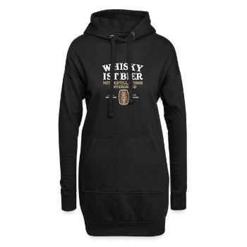 Whisky ist Bier cooler Spruch - Hoodie-Kleid - Schwarz - Vorne