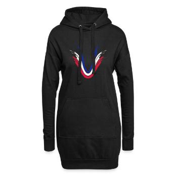 herkunft fan pinsel striche frankreich flagge farb - Hoodie-Kleid - Schwarz - Vorne