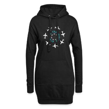 around the world - Hoodie-Kleid - Schwarz - Vorne