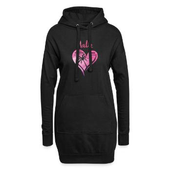 malle heart - Hoodie-Kleid - Schwarz - Vorne