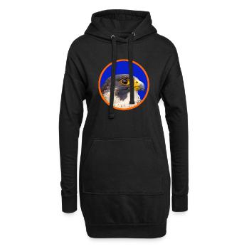 Wanderfalke / Falke / Falkenjagd - Hoodie-Kleid - Schwarz - Vorne