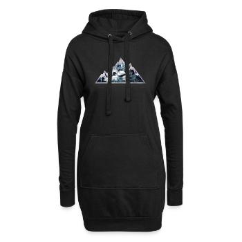 mountains rock - Hoodie-Kleid - Schwarz - Vorne