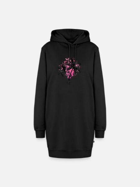 palm pink - Hoodie-Kleid - Schwarz