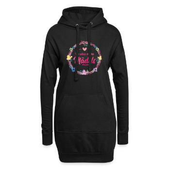 nie ohne meine maedels blumen - Hoodie-Kleid - Schwarz - Vorne