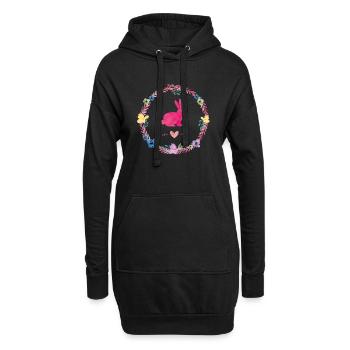 hase kranz - Hoodie-Kleid - Schwarz - Vorne
