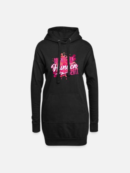 mit den hunden geht - Hoodie-Kleid - Schwarz