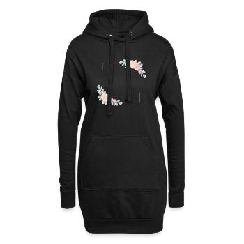 flower_bouquet_6 - Hoodie-Kleid - Schwarz - Vorne