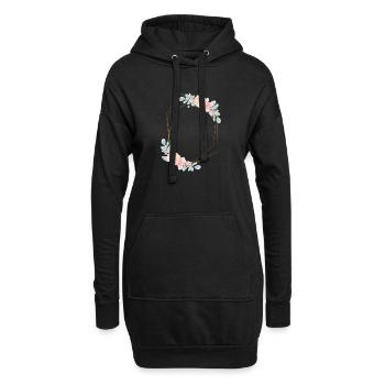 flower_bouquet_7b - Hoodie-Kleid - Schwarz - Vorne