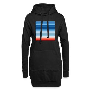 Warming Stripes | Scientists for Future - Hoodie-Kleid - Schwarz - Vorne