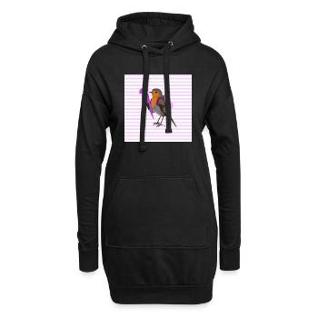 Sac d'école à dos d'oiseau Robin européen de retour à l'école - Sweat-shirt à capuche long Femme - noir - Devant