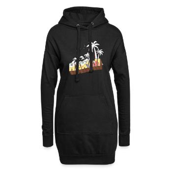 Heure d'été de conception d'Hawaï avec des palmiers - Sweat-shirt à capuche long Femme - noir - Devant