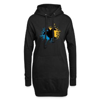 Blob de gouttes de tortue - Sweat-shirt à capuche long Femme - noir - Devant