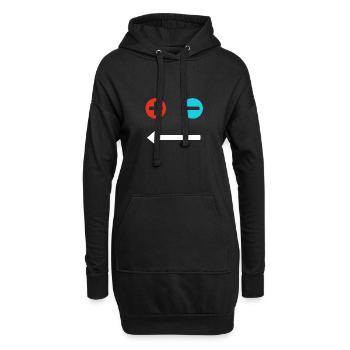 Plus- und Minusgesicht - Hoodie-Kleid - Schwarz - Vorne